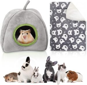 Cama de felpa cálida para conejos